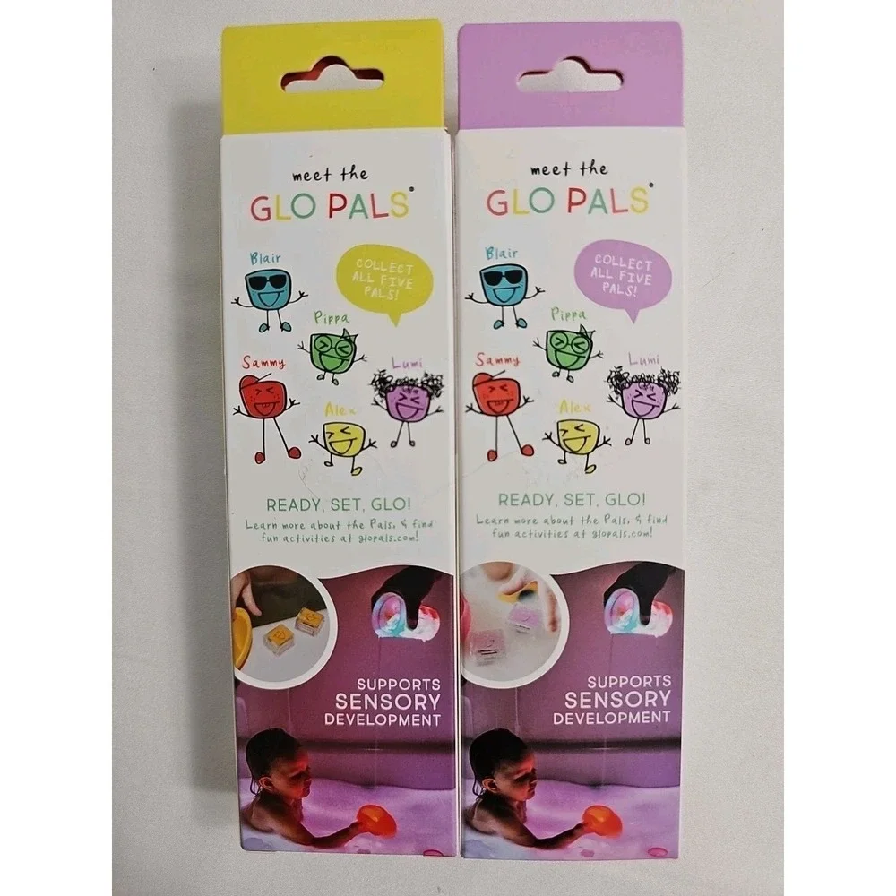 Glo Pals Water Activated Light Up Cubes Sensory Bath Toys Cubes 2 Pack 4 Per Box